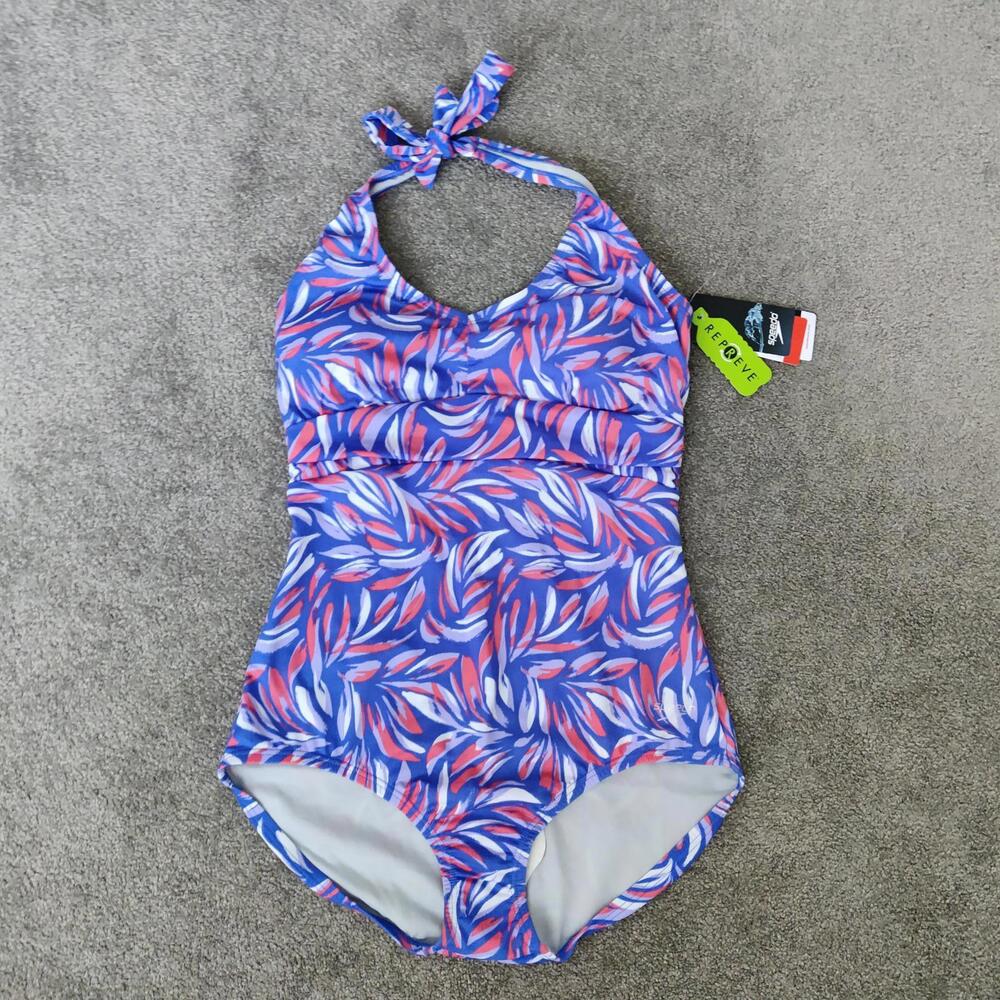 Speedo Creora Highclo Quantum Splice High Cut Swimsuit Dazzling Blue Size 10 NEW